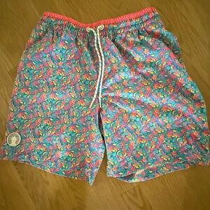 Chubbies Red and Pink Athletic Shorts with Elastic Waistband